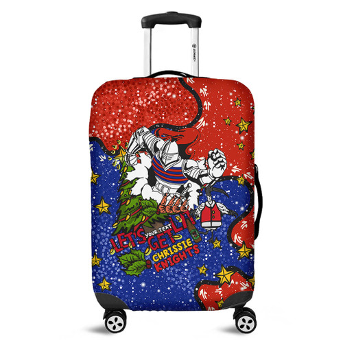 Newcastle Knights Christmas Custom Luggage Cover - Let's Get Lit Chrisse Pressie Luggage Cover Newcastle Knights Christmas Custom Luggage Cover - Let's Get Lit Chrisse Pressie Luggage Cover