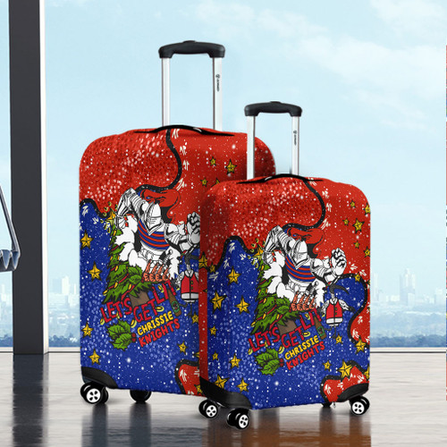 Newcastle Knights Christmas Custom Luggage Cover - Let's Get Lit Chrisse Pressie Luggage Cover Newcastle Knights Christmas Custom Luggage Cover - Let's Get Lit Chrisse Pressie Luggage Cover