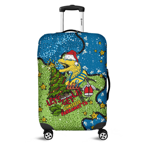 Parramatta Eels Christmas Custom Luggage Cover - Let's Get Lit Chrisse Pressie Luggage Cover Parramatta Eels Christmas Custom Luggage Cover - Let's Get Lit Chrisse Pressie Luggage Cover