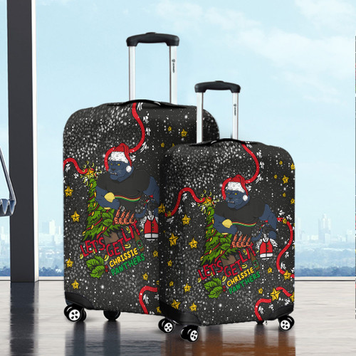 Penrith Panthers Christmas Custom Luggage Cover - Let's Get Lit Chrisse Pressie Luggage Cover Penrith Panthers Christmas Custom Luggage Cover - Let's Get Lit Chrisse Pressie Luggage Cover
