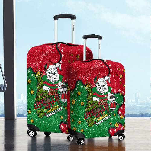 South Sydney Rabbitohs Custom Luggage Cover - Let's Get Lit Chrisse Pressie Luggage Cover