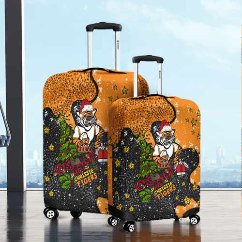 Wests Tigers Christmas Custom Luggage Cover - Let's Get Lit Chrisse Pressie Luggage Cover Wests Tigers Christmas Custom Luggage Cover - Let's Get Lit Chrisse Pressie Luggage Cover