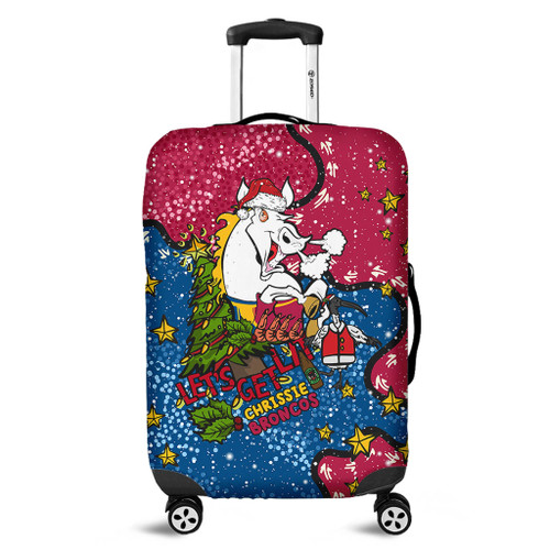 Brisbane Broncos Christmas Custom Luggage Cover - Let's Get Lit Chrisse Pressie Luggage Cover Brisbane Broncos Christmas Custom Luggage Cover - Let's Get Lit Chrisse Pressie Luggage Cover