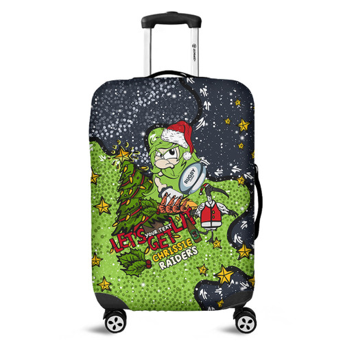 Canberra Raiders Christmas Custom Luggage Cover - Let's Get Lit Chrisse Pressie Luggage Cover Canberra Raiders Christmas Custom Luggage Cover - Let's Get Lit Chrisse Pressie Luggage Cover