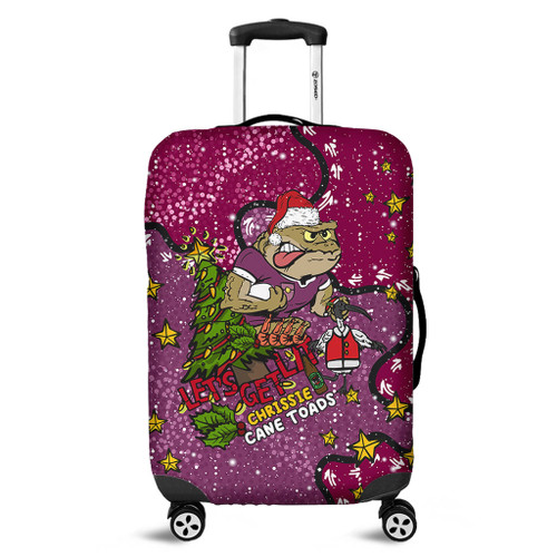 Queensland Cane Toads Christmas Custom Luggage Cover - Let's Get Lit Chrisse Pressie Luggage Cover