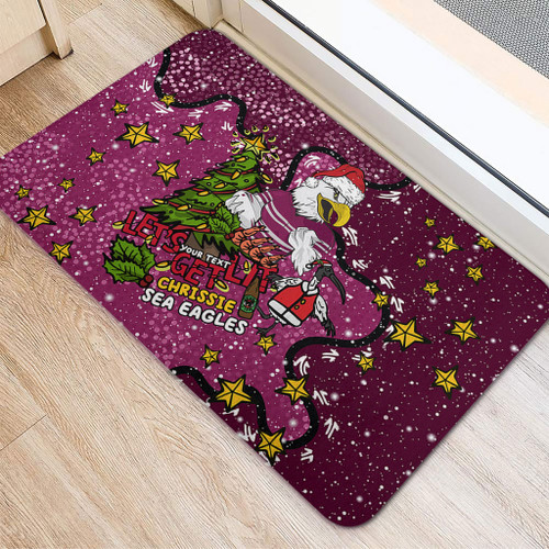 Manly Warringah Sea Eagles Christmas Custom Doormat - Let's Get Lit Chrisse Pressie Doormat Manly Warringah Sea Eagles Christmas Custom Doormat - Let's Get Lit Chrisse Pressie Doormat