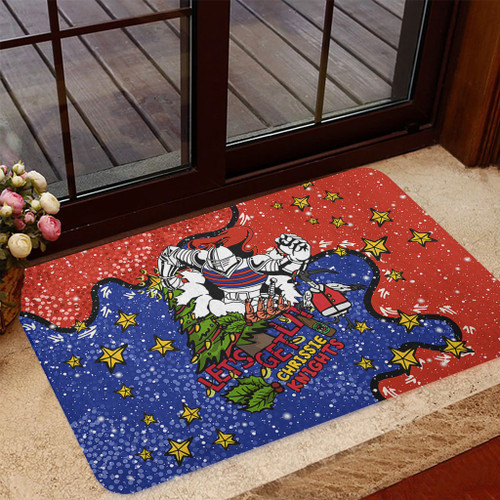 Newcastle Knights Christmas Custom Doormat - Let's Get Lit Chrisse Pressie Doormat Newcastle Knights Christmas Custom Doormat - Let's Get Lit Chrisse Pressie Doormat