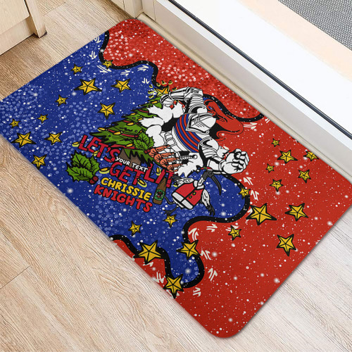 Newcastle Knights Christmas Custom Doormat - Let's Get Lit Chrisse Pressie Doormat Newcastle Knights Christmas Custom Doormat - Let's Get Lit Chrisse Pressie Doormat