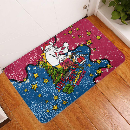 Brisbane Broncos Christmas Custom Doormat - Let's Get Lit Chrisse Pressie Doormat Brisbane Broncos Christmas Custom Doormat - Let's Get Lit Chrisse Pressie Doormat