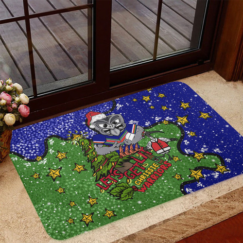 New Zealand Warriors Christmas Custom Doormat - Let's Get Lit Chrisse Pressie Doormat New Zealand Warriors Christmas Custom Doormat - Let's Get Lit Chrisse Pressie Doormat