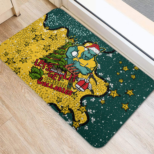 Australia Wallabies Christmas Custom Doormat - Let's Get Lit Chrisse Pressie Doormat Australia Wallabies Christmas Custom Doormat - Let's Get Lit Chrisse Pressie Doormat