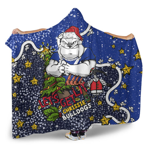 Canterbury-Bankstown Bulldogs Christmas Custom Hooded Blanket - Let's Get Lit Chrisse Pressie Hooded Blanket Canterbury-Bankstown Bulldogs Christmas Custom Hooded Blanket - Let's Get Lit Chrisse Pressie Hooded Blanket