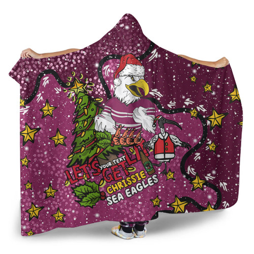 Manly Warringah Sea Eagles Christmas Custom Hooded Blanket - Let's Get Lit Chrisse Pressie Hooded Blanket Manly Warringah Sea Eagles Christmas Custom Hooded Blanket - Let's Get Lit Chrisse Pressie Hooded Blanket