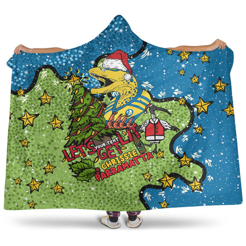 Parramatta Eels Christmas Custom Hooded Blanket - Let's Get Lit Chrisse Pressie Hooded Blanket Parramatta Eels Christmas Custom Hooded Blanket - Let's Get Lit Chrisse Pressie Hooded Blanket