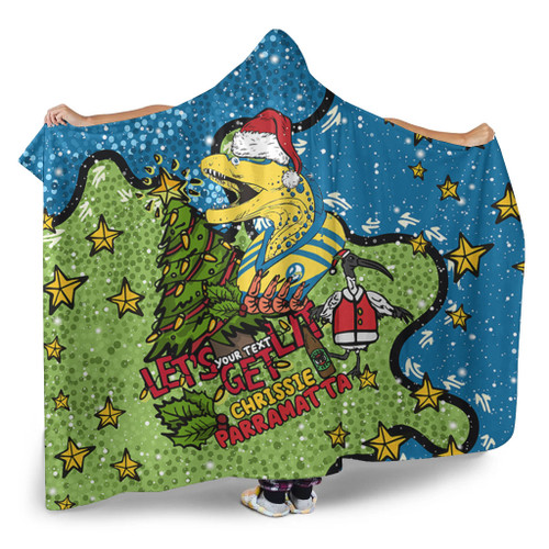 Parramatta Eels Christmas Custom Hooded Blanket - Let's Get Lit Chrisse Pressie Hooded Blanket Parramatta Eels Christmas Custom Hooded Blanket - Let's Get Lit Chrisse Pressie Hooded Blanket