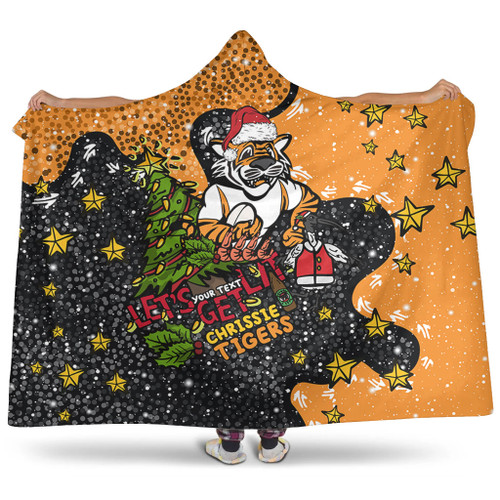 Wests Tigers Christmas Custom Hooded Blanket - Let's Get Lit Chrisse Pressie Hooded Blanket Wests Tigers Christmas Custom Hooded Blanket - Let's Get Lit Chrisse Pressie Hooded Blanket