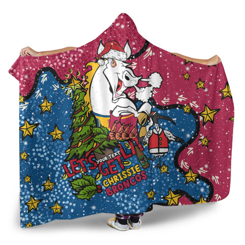 Brisbane Broncos Christmas Custom Hooded Blanket - Let's Get Lit Chrisse Pressie Hooded Blanket Brisbane Broncos Christmas Custom Hooded Blanket - Let's Get Lit Chrisse Pressie Hooded Blanket