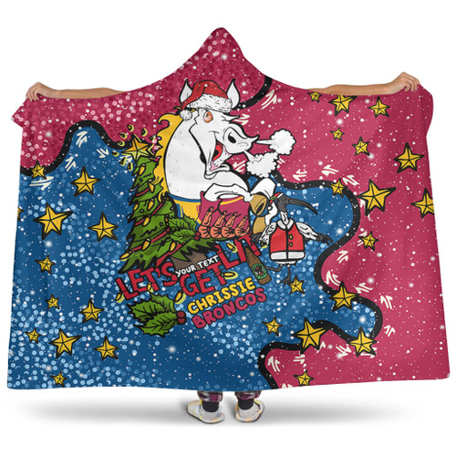 Brisbane Broncos Christmas Custom Hooded Blanket - Let's Get Lit Chrisse Pressie Hooded Blanket Brisbane Broncos Christmas Custom Hooded Blanket - Let's Get Lit Chrisse Pressie Hooded Blanket