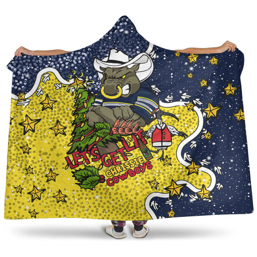 North Queensland Cowboys Christmas Custom Hooded Blanket - Let's Get Lit Chrisse Pressie Hooded Blanket North Queensland Cowboys Christmas Custom Hooded Blanket - Let's Get Lit Chrisse Pressie Hooded Blanket