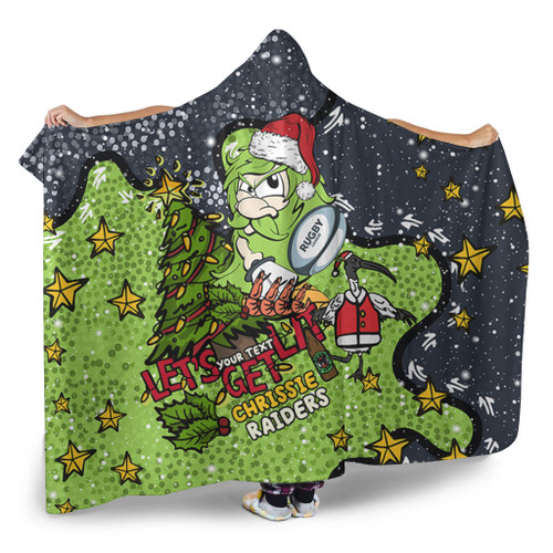 Canberra Raiders Christmas Custom Hooded Blanket - Let's Get Lit Chrisse Pressie Hooded Blanket Canberra Raiders Christmas Custom Hooded Blanket - Let's Get Lit Chrisse Pressie Hooded Blanket