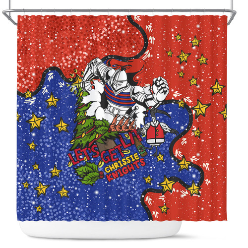 Newcastle Knights Christmas Custom Shower Curtain - Let's Get Lit Chrisse Pressie Shower Curtain Newcastle Knights Christmas Custom Shower Curtain - Let's Get Lit Chrisse Pressie Shower Curtain