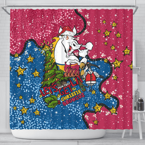 Brisbane Broncos Christmas Custom Shower Curtain - Let's Get Lit Chrisse Pressie Shower Curtain Brisbane Broncos Christmas Custom Shower Curtain - Let's Get Lit Chrisse Pressie Shower Curtain
