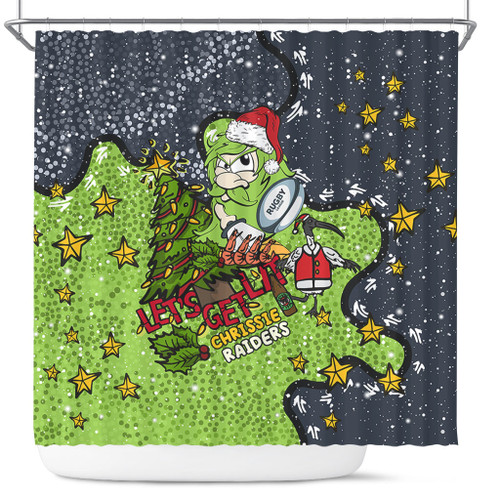 Canberra Raiders Christmas Custom Shower Curtain - Let's Get Lit Chrisse Pressie Shower Curtain Canberra Raiders Christmas Custom Shower Curtain - Let's Get Lit Chrisse Pressie Shower Curtain