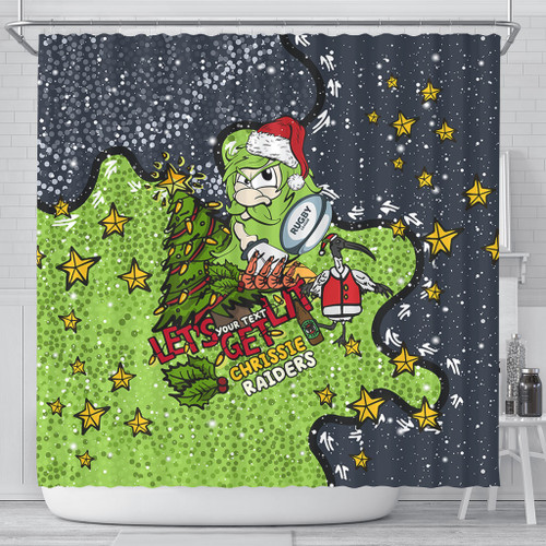 Canberra Raiders Christmas Custom Shower Curtain - Let's Get Lit Chrisse Pressie Shower Curtain Canberra Raiders Christmas Custom Shower Curtain - Let's Get Lit Chrisse Pressie Shower Curtain