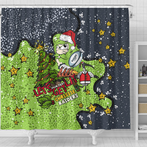 Canberra Raiders Christmas Custom Shower Curtain - Let's Get Lit Chrisse Pressie Shower Curtain Canberra Raiders Christmas Custom Shower Curtain - Let's Get Lit Chrisse Pressie Shower Curtain