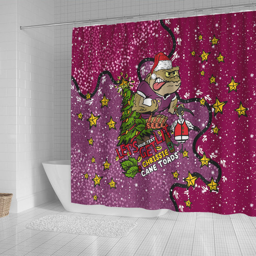 Queensland Cane Toads Christmas Custom Shower Curtain - Let's Get Lit Chrisse Pressie Shower Curtain Queensland Cane Toads Christmas Custom Shower Curtain - Let's Get Lit Chrisse Pressie Shower Curtain
