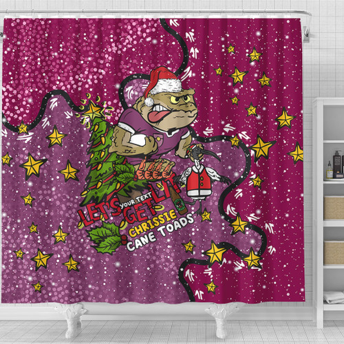 Queensland Cane Toads Christmas Custom Shower Curtain - Let's Get Lit Chrisse Pressie Shower Curtain Queensland Cane Toads Christmas Custom Shower Curtain - Let's Get Lit Chrisse Pressie Shower Curtain