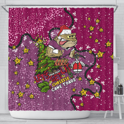 Queensland Cane Toads Christmas Custom Shower Curtain - Let's Get Lit Chrisse Pressie Shower Curtain Queensland Cane Toads Christmas Custom Shower Curtain - Let's Get Lit Chrisse Pressie Shower Curtain
