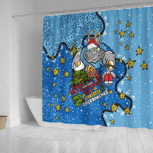 New South Wales Cockroaches Christmas Custom Shower Curtain - Let's Get Lit Chrisse Pressie Shower Curtain New South Wales Cockroaches Christmas Custom Shower Curtain - Let's Get Lit Chrisse Pressie Shower Curtain