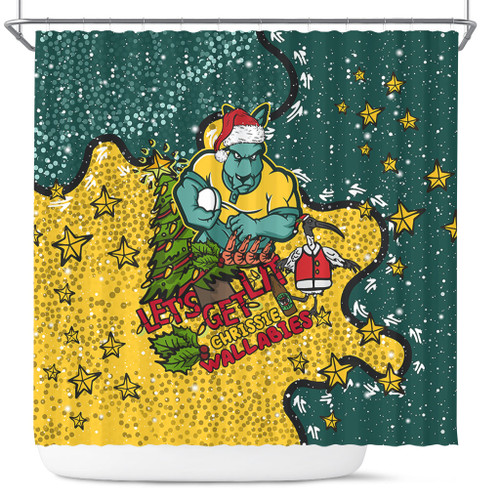 Australia Wallabies Christmas Custom Shower Curtain - Let's Get Lit Chrisse Pressie Shower Curtain Australia Wallabies Christmas Custom Shower Curtain - Let's Get Lit Chrisse Pressie Shower Curtain