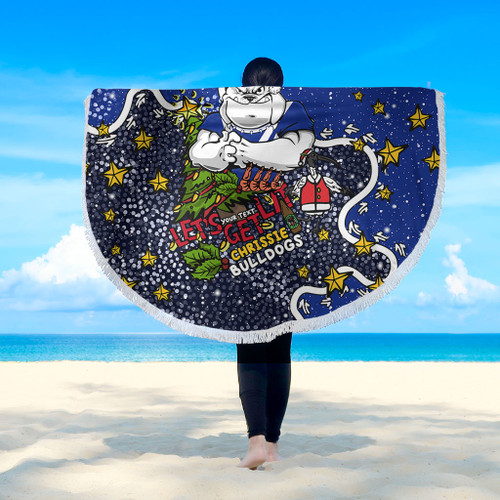 Canterbury-Bankstown Bulldogs Christmas Custom Beach Blanket - Let's Get Lit Chrisse Pressie Beach Blanket Canterbury-Bankstown Bulldogs Christmas Custom Beach Blanket - Let's Get Lit Chrisse Pressie Beach Blanket