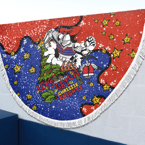 Newcastle Knights Christmas Custom Beach Blanket - Let's Get Lit Chrisse Pressie Beach Blanket Newcastle Knights Christmas Custom Beach Blanket - Let's Get Lit Chrisse Pressie Beach Blanket