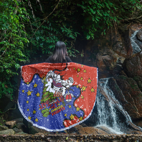 Newcastle Knights Christmas Custom Beach Blanket - Let's Get Lit Chrisse Pressie Beach Blanket Newcastle Knights Christmas Custom Beach Blanket - Let's Get Lit Chrisse Pressie Beach Blanket