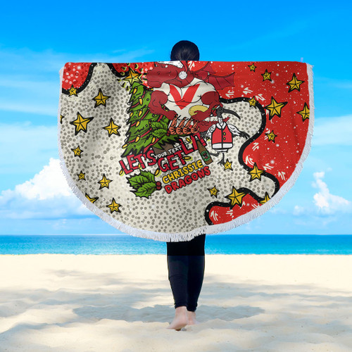 St. George Illawarra Dragons Christmas Custom Beach Blanket - Let's Get Lit Chrisse Pressie Beach Blanket St. George Illawarra Dragons Christmas Custom Beach Blanket - Let's Get Lit Chrisse Pressie Beach Blanket
