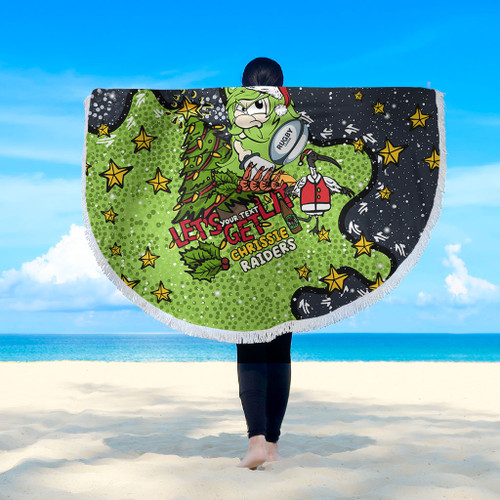 Canberra Raiders Christmas Custom Beach Blanket - Let's Get Lit Chrisse Pressie Beach Blanket Canberra Raiders Christmas Custom Beach Blanket - Let's Get Lit Chrisse Pressie Beach Blanket