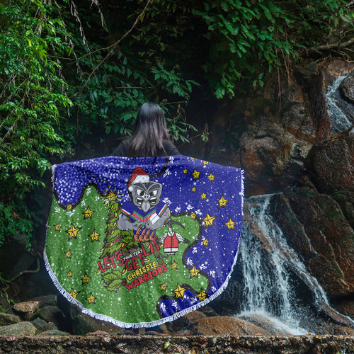 New Zealand Warriors Christmas Custom Beach Blanket - Let's Get Lit Chrisse Pressie Beach Blanket New Zealand Warriors Christmas Custom Beach Blanket - Let's Get Lit Chrisse Pressie Beach Blanket