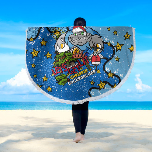 New South Wales Cockroaches Christmas Custom Beach Blanket - Let's Get Lit Chrisse Pressie Beach Blanket New South Wales Cockroaches Christmas Custom Beach Blanket - Let's Get Lit Chrisse Pressie Beach Blanket