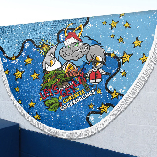 New South Wales Cockroaches Christmas Custom Beach Blanket - Let's Get Lit Chrisse Pressie Beach Blanket New South Wales Cockroaches Christmas Custom Beach Blanket - Let's Get Lit Chrisse Pressie Beach Blanket