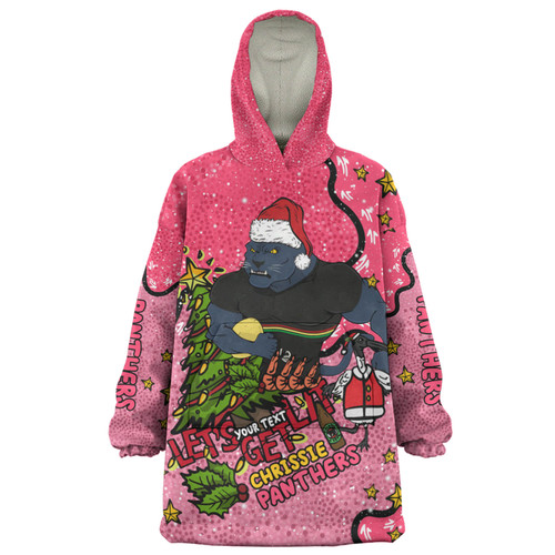 Penrith Panthers Christmas Custom Snug Hoodie - Let's Get Lit Chrisse Pressie Pink Snug Hoodie