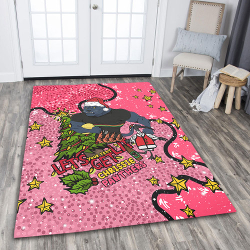 Penrith Panthers Christmas Custom Area Rug - Let's Get Lit Chrisse Pressie Pink Area Rug Penrith Panthers Christmas Custom Area Rug - Let's Get Lit Chrisse Pressie Pink Area Rug