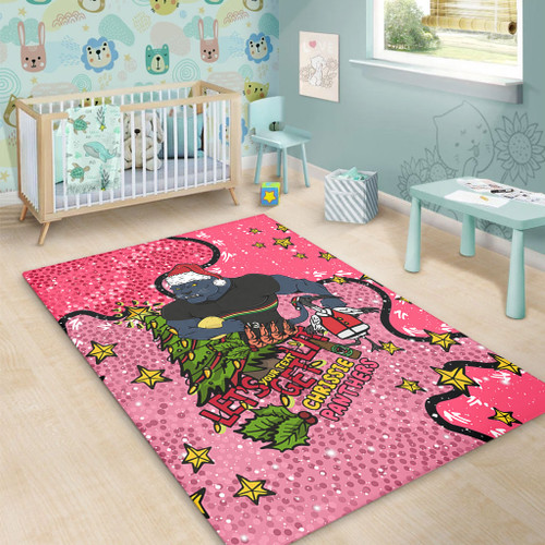 Penrith Panthers Christmas Custom Area Rug - Let's Get Lit Chrisse Pressie Pink Area Rug Penrith Panthers Christmas Custom Area Rug - Let's Get Lit Chrisse Pressie Pink Area Rug
