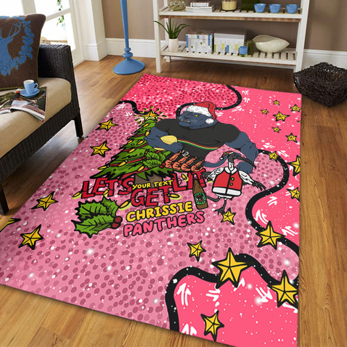 Penrith Panthers Christmas Custom Area Rug - Let's Get Lit Chrisse Pressie Pink Area Rug Penrith Panthers Christmas Custom Area Rug - Let's Get Lit Chrisse Pressie Pink Area Rug