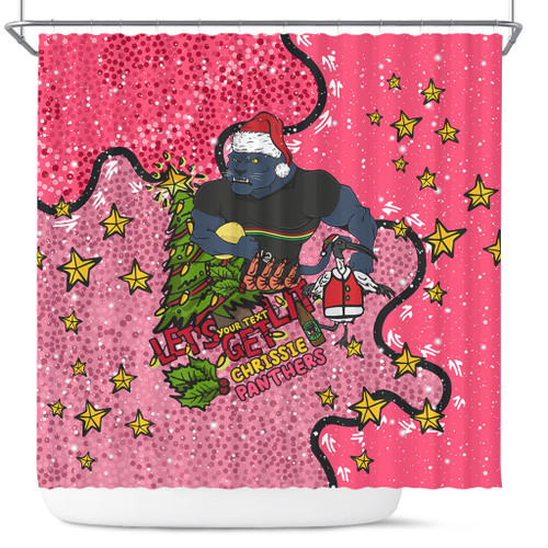 Penrith Panthers Christmas Custom Shower Curtain - Let's Get Lit Chrisse Pressie Pink Shower Curtain Penrith Panthers Christmas Custom Shower Curtain - Let's Get Lit Chrisse Pressie Pink Shower Curtain
