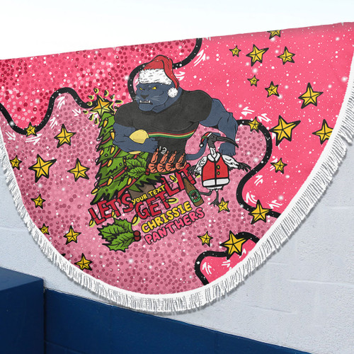 Penrith Panthers Christmas Custom Beach Blanket - Let's Get Lit Chrisse Pressie Pink Beach Blanket Penrith Panthers Christmas Custom Beach Blanket - Let's Get Lit Chrisse Pressie Pink Beach Blanket