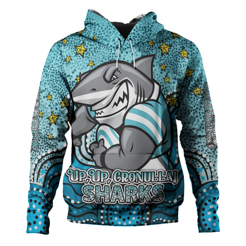 Cronulla-Sutherland Sharks Custom Hoodie - Custom With Aboriginal Inspired Style Of Dot Painting Patterns  Hoodie