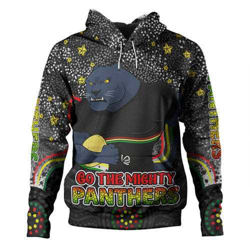 Penrith Panthers Custom Hoodie - Custom With Aboriginal Inspired Style Of Dot Painting Patterns  Hoodie